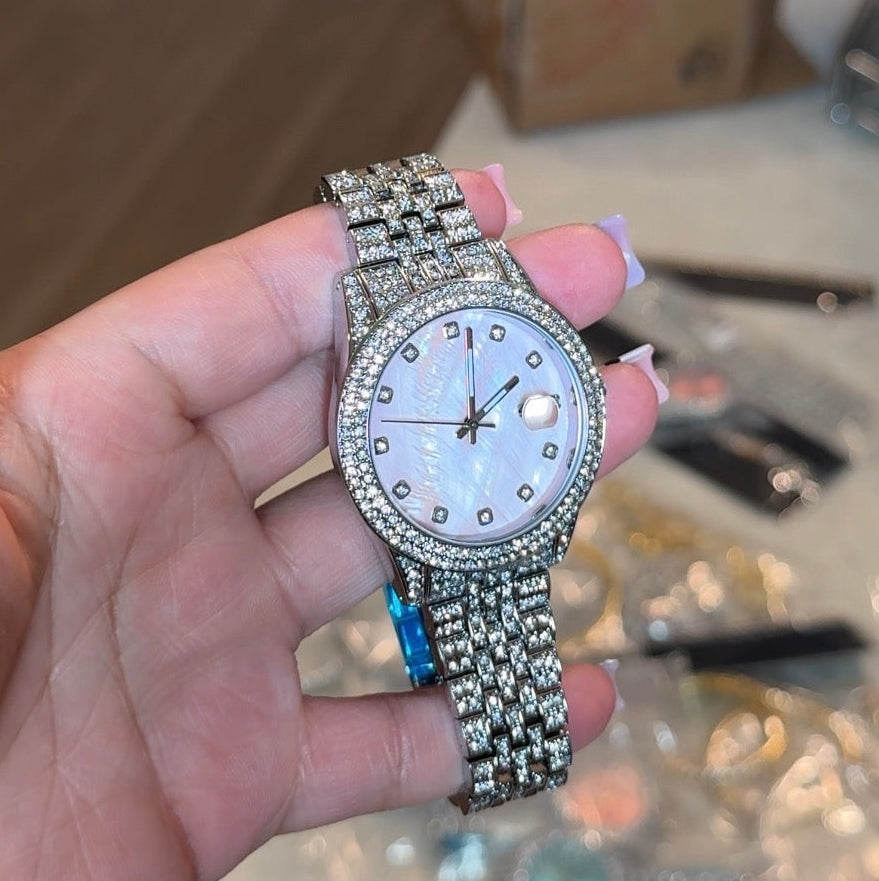 LIGHT PINK FACE WATCH | SILVER