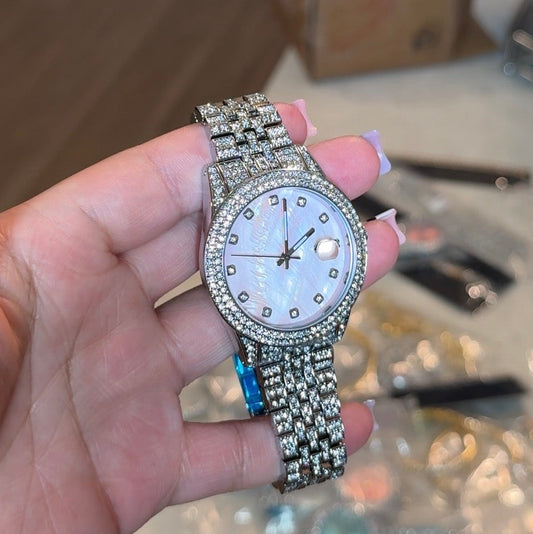 LIGHT PINK FACE WATCH | SILVER